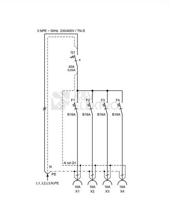 Obrázek produktu  Zásuvková skříň nástěnná SC 31 309 E.02 jištěná s chráničem
 6