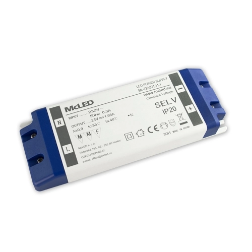 Nábytkový LED napájecí zdroj McLED 24VDC 40W 1,65A ML-732.071.11.1 (obrázek 6)