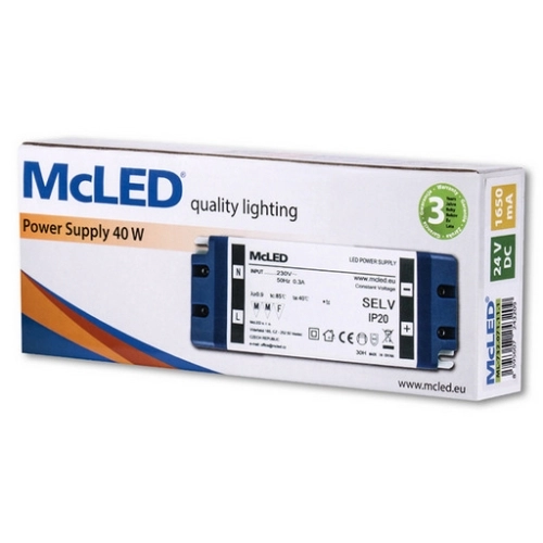 Nábytkový LED napájecí zdroj McLED 24VDC 40W 1,65A ML-732.071.11.1 (obrázek 4)