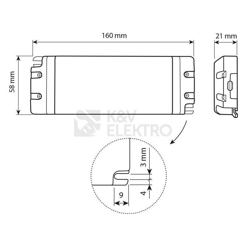 Obrázek produktu Nábytkový LED napájecí zdroj McLED 24VDC 40W 1,65A ML-732.071.11.1 4
