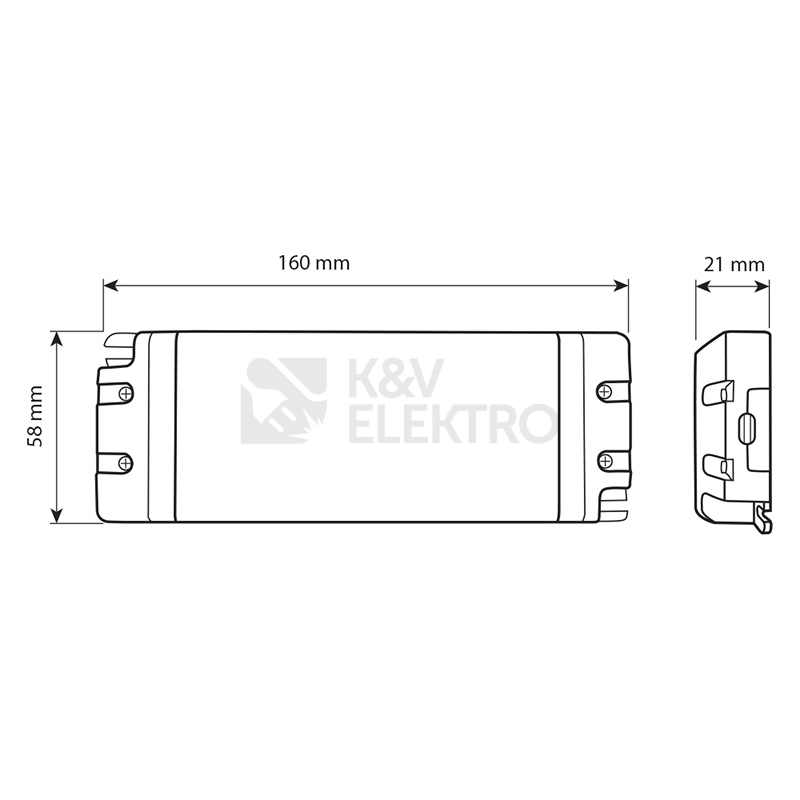 Obrázek produktu Nábytkový LED napájecí zdroj McLED 24VDC 40W 1,65A ML-732.071.11.1 4