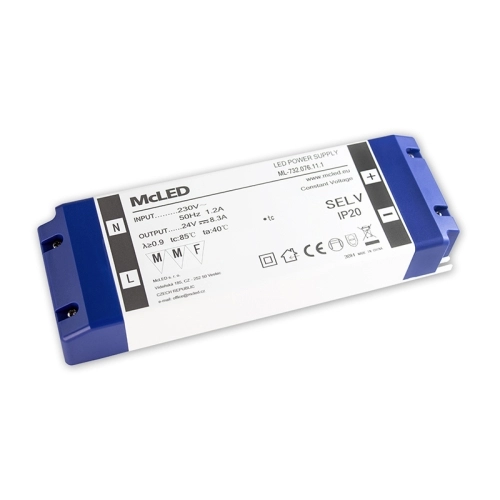 Nábytkový LED napájecí zdroj McLED 24VDC 200W 8,3A ML-732.076.11.1 (obrázek 2)