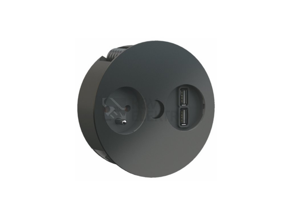 Obrázek produktu  Stolní zásuvka BACHMANN Twist 931.132 230V + USB nabíječka matná černá 0