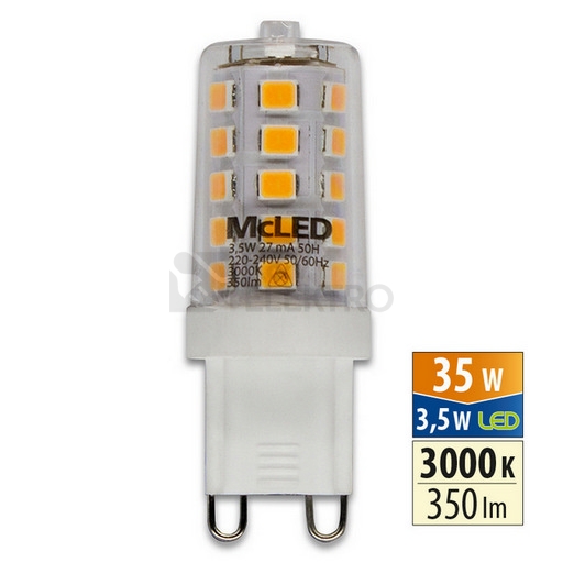 Obrázek produktu LED žárovka G9 McLED 3,5W (35W) teplá bílá (3000K) ML-326.003.92.0 0