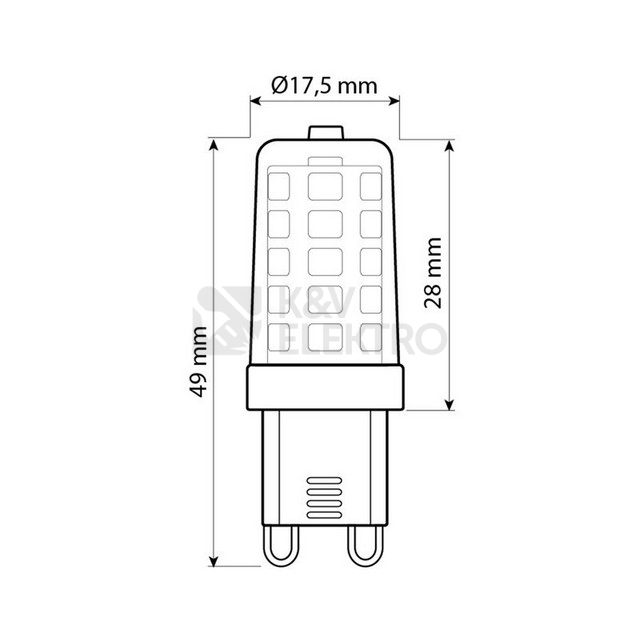 Obrázek produktu LED žárovka G9 McLED 3,5W (35W) teplá bílá (3000K) ML-326.003.92.0 5