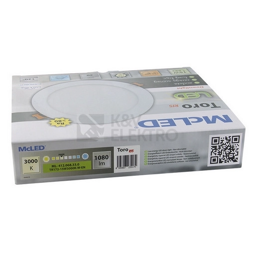 Obrázek produktu Podhledové LED svítidlo McLED Toro R15 15W 3000K ML-412.068.33.0 2