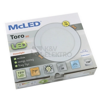 Obrázek produktu Podhledové LED svítidlo McLED Toro R15 15W 3000K ML-412.068.33.0 12