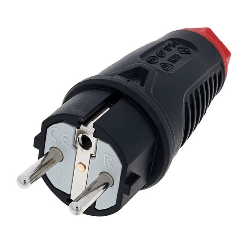 Vidlice PCE 0521-SR hluboká 230V/16A guma/plast IP54