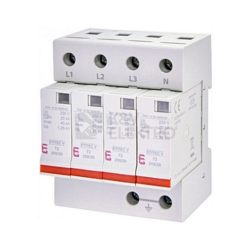 Svodič přepětí ETI ETITEC V T2 255/20 4+0 002442956