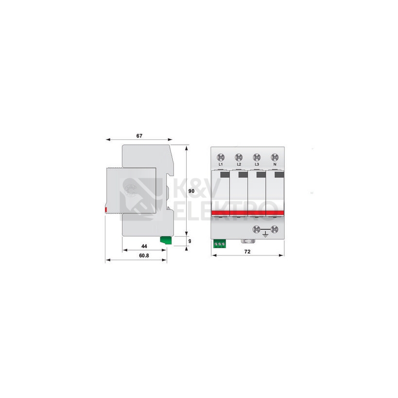 Obrázek produktu Svodič přepětí ETITEC V T2 255/20 4+0 002442956 1