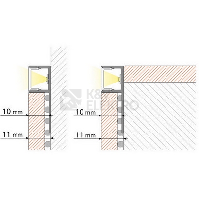 Obrázek produktu Obkladový hliníkový profil McLED DP 33x11mm včetně mléčného difuzoru 2m ML-761.043.43.2 4