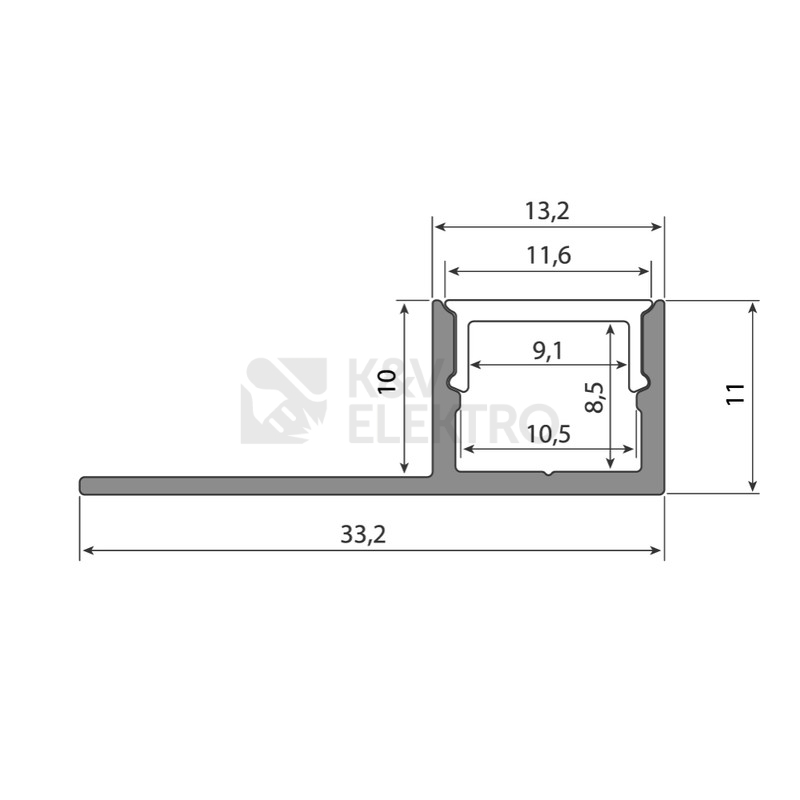 Obrázek produktu Obkladový hliníkový profil McLED DP 33x11mm včetně mléčného difuzoru 2m ML-761.043.43.2 5