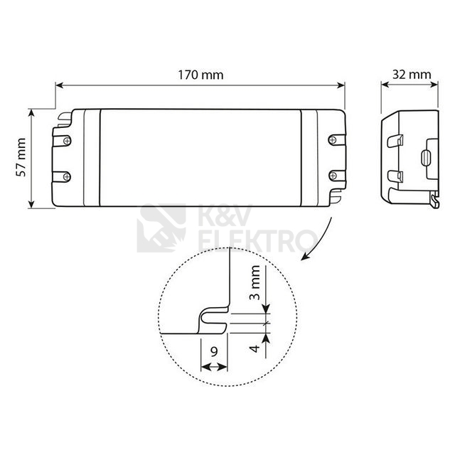 Obrázek produktu Nábytkový LED napájecí zdroj McLED 12VDC 72W 6A ML-732.073.11.0 7