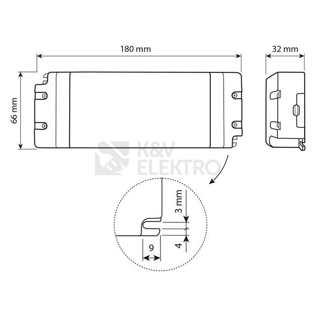 Obrázek produktu Nábytkový LED napájecí zdroj McLED 12VDC 100W 8,3A ML-732.074.11.0 8