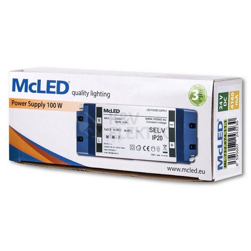 Obrázek produktu Nábytkový LED napájecí zdroj McLED 24VDC 100W 4,16A ML-732.074.11.1 5