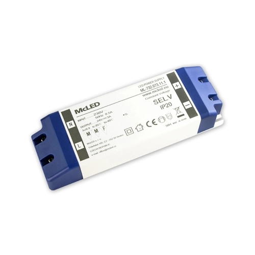 Nábytkový LED napájecí zdroj McLED 24VDC 72W 3A ML-732.073.11.1 (obrázek 5)