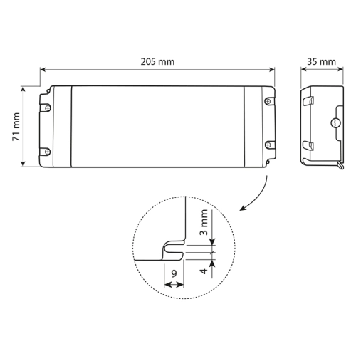 Nábytkový LED napájecí zdroj McLED 12VDC 180W 15A ML-732.076.11.0 (obrázek 7)