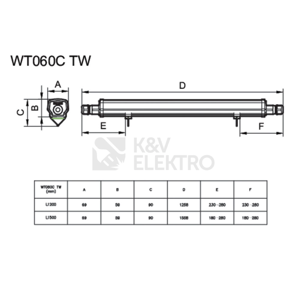 Obrázek produktu LED zářivka Philips Ledinaire WT060C LED36S/840 PSU TW1 L1200 4000K IP66 3600lm 30W 1
