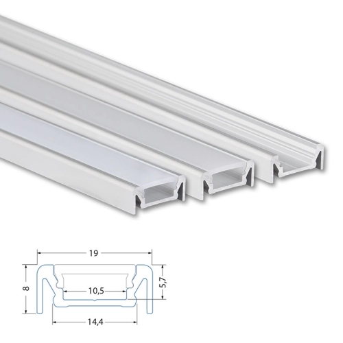 Přisazený hliníkový profil McLED PE 19x8mm s mléčným difuzorem 2m ML-761.095.02.2 (obrázek 3)