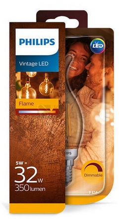 Obrázek produktu  Žárovka LED Philips GOLD classic 5W (32W) BA35 E14 2200K stmívatelná 1