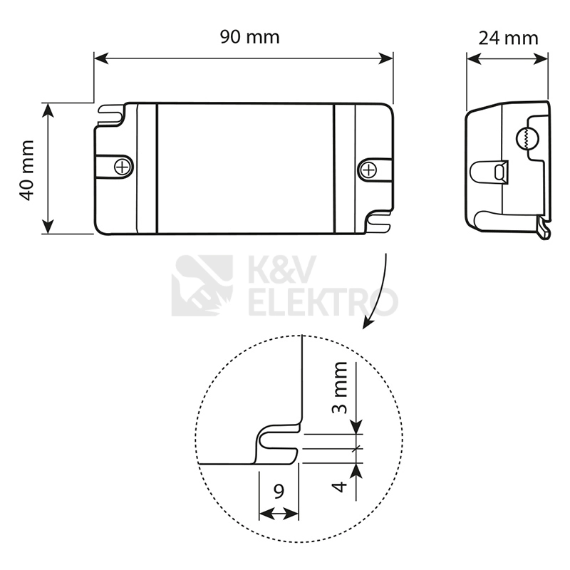 Obrázek produktu Nábytkový LED napájecí zdroj McLED 24VDC 12W 0,5A ML-732.070.11.1 4