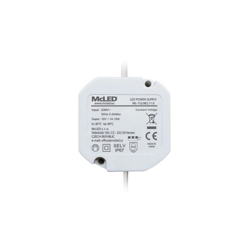 Napájecí zdroj McLED ML-732.082.11.0 12W 12VDC IP67