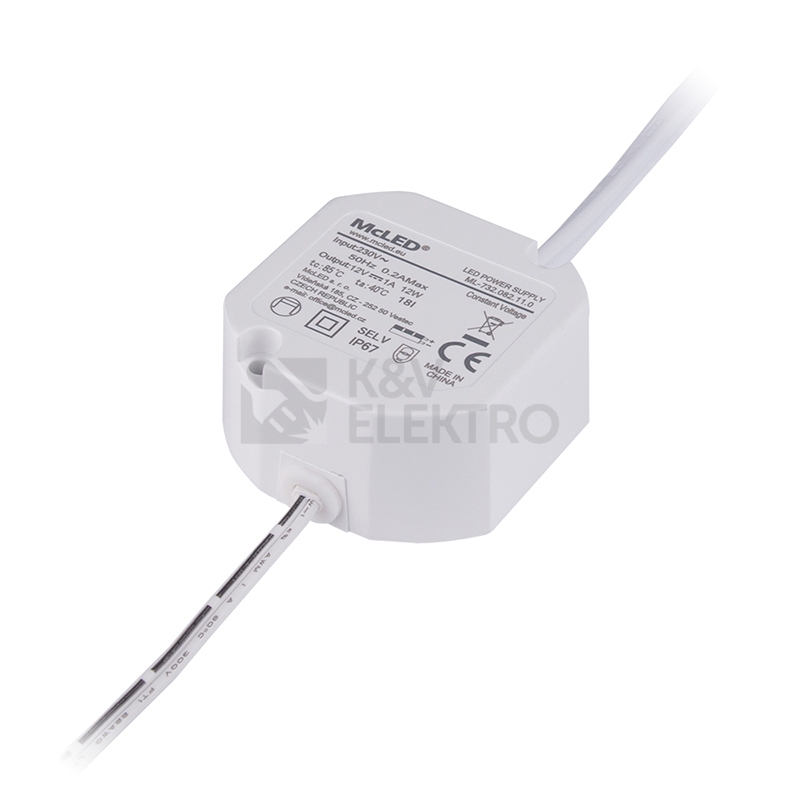 Obrázek produktu Napájecí zdroj McLED ML-732.082.11.0 12W 12VDC IP67 1