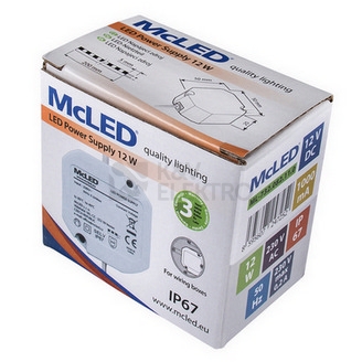 Obrázek produktu  Napájecí zdroj McLED ML-732.082.11.0 12W 12VDC IP67 3
