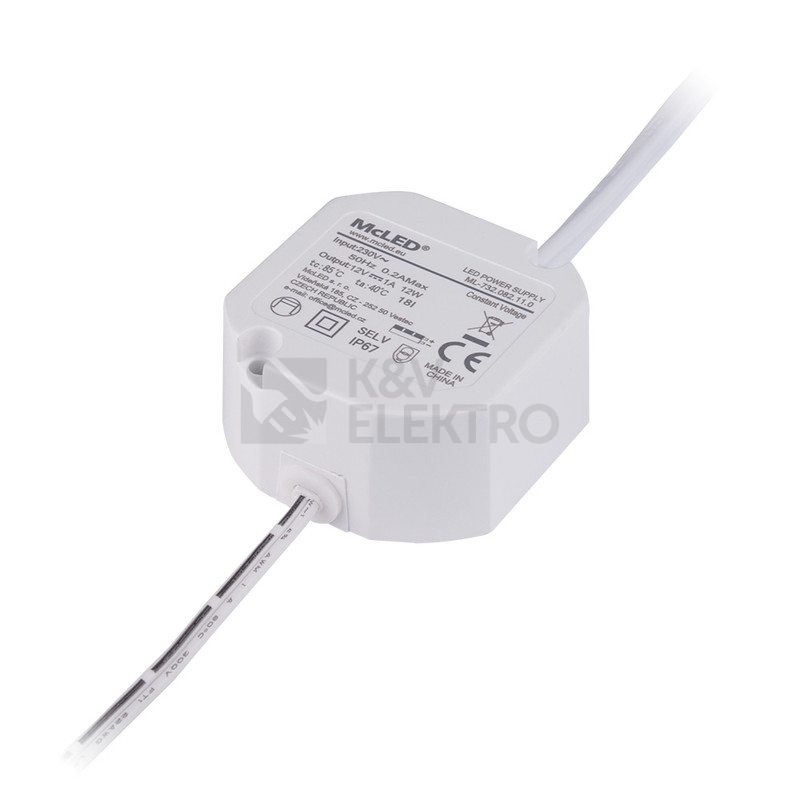 Obrázek produktu Napájecí zdroj McLED ML-732.082.11.0 12W 12VDC IP67 6