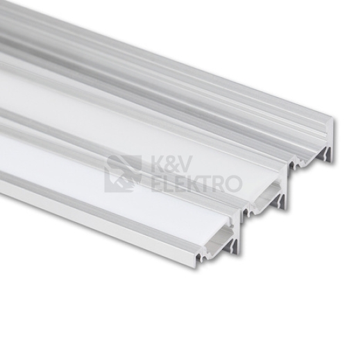 Rohový hliníkový profil McLED 19x15mm s čirým difuzorem 2m ML-761.094.02.2