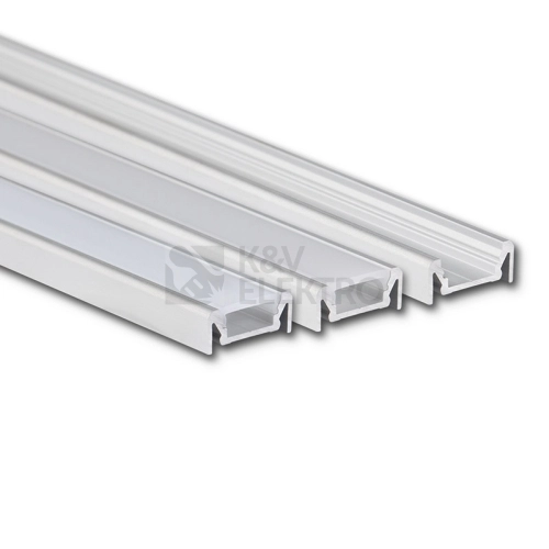 Přisazený hliníkový profil McLED PE 19x8mm s mléčným difuzorem 1m ML-761.095.02.1
