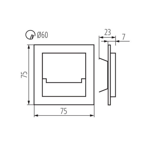 Orientační svítidlo 12V Kanlux SABIK MINI LED B-WW 3000K teplá bílá 29855 (obrázek 5)
