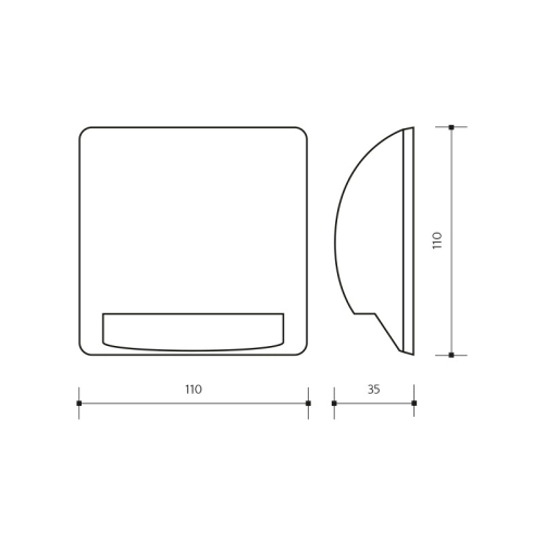 Přisazené orientační LED svítidlo 230V Panlux LEON SQUARE rusty PN42100024 (obrázek 3)