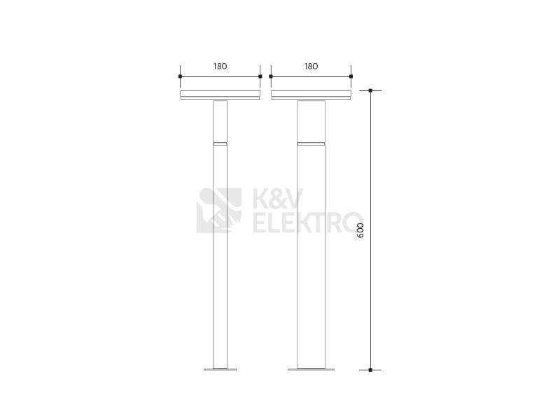 Obrázek produktu Zahradní LED svítidlo Panlux BARI výška 60cm PN42300011 1