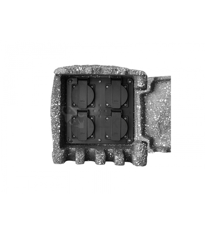 Obrázek produktu Zahradní zásuvkový sloupek/kámen Panlux STONE 4Z hnědá 4x zásuvka PN42000002 1