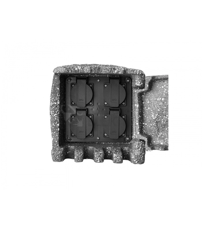 Obrázek produktu Zahradní zásuvkový sloupek/kámen Panlux STONE 4Z hnědá 4x zásuvka PN42000002 1