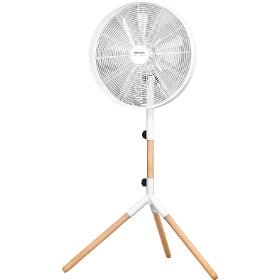 Kovový stojací ventilátor SENCOR SFN 4080WH bílá+dřevo