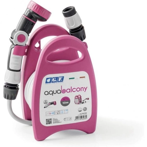 Navíjecí buben se zahradní hadicí G.F. Garden Aqua balcony 10m Fuxia 27-8552-FU
