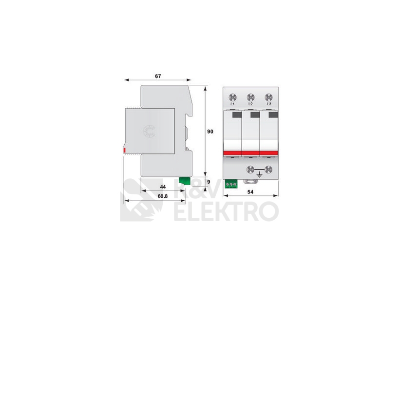 Obrázek produktu Svodič přepětí ETITEC V T2 255/20 3+0 002442955 1