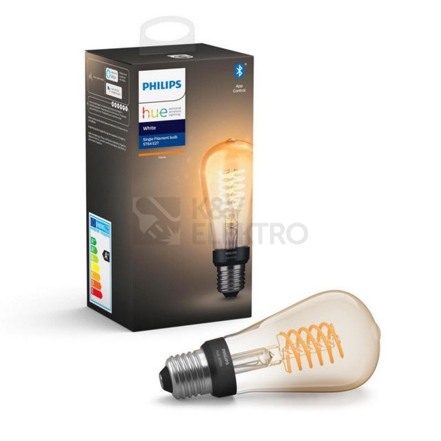 Obrázek produktu LED žárovka E27 ST64 Philips Hue 7W (60W) White Filament (2100K) stmívatelná 0