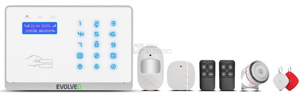 Obrázek produktu Bezdrátový WiFi&GSM alarm s čtečkou RFID EVOLVEO Salvarix ALM303 0