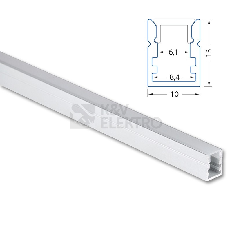 Obrázek produktu  Přisazený hliníkový LED profil PK2 McLED ML-761.047.43.2 10x13mm matný difuzor 2m 2