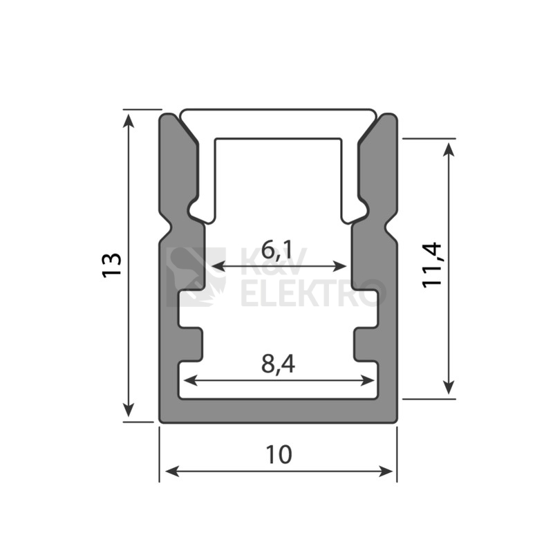 Obrázek produktu  Přisazený hliníkový LED profil PK2 McLED ML-761.047.43.2 10x13mm matný difuzor 2m 3
