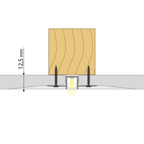 Vestavný hliníkový profil McLED AG pro sádrokarton 53x14mm včetně mléčného difuzoru 2m ML-761.036.43.2