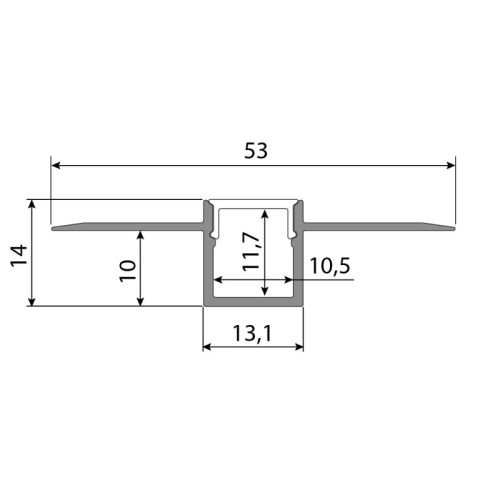 Vestavný hliníkový profil McLED AG pro sádrokarton 53x14mm včetně mléčného difuzoru 2m ML-761.036.43.2 (obrázek 4)