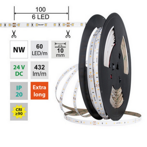 Levně LED pásek McLED 24V neutrální bílá CRI90 š=10mm IP20 4,8W/m 60LED/m SMD2835 ML-126.872.60.2