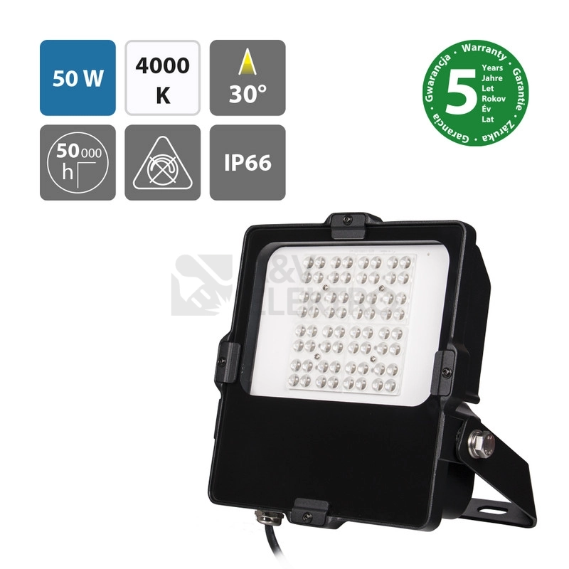 Obrázek produktu LED reflektor McLED Delta 50 4000K 50W 30° IP66 ML-511.701.28.2 1