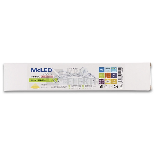 Obrázek produktu LED nouzové svítidlo McLED Insert O antipanik 1,5Ah 3h 6000K ML-461.002.68.0 3