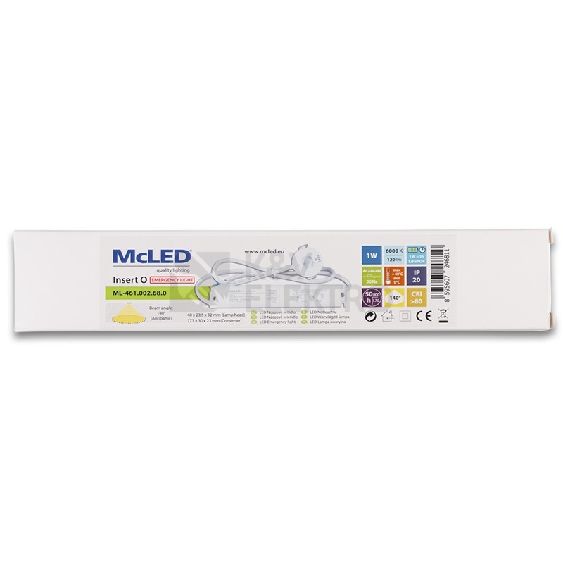 Obrázek produktu LED nouzové svítidlo McLED Insert O antipanik 1,5Ah 3h 6000K ML-461.002.68.0 2