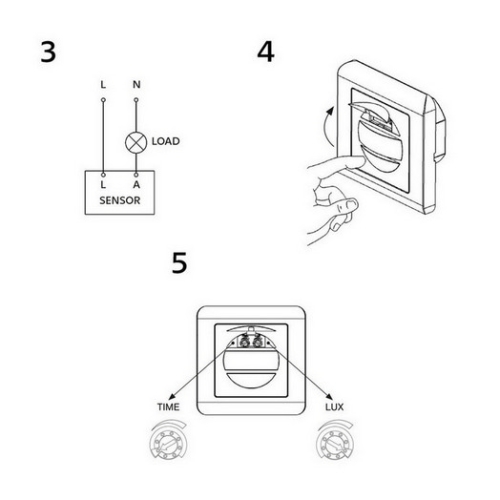 Pohybové čidlo Panlux SENSOR PN71000018 160° bílá